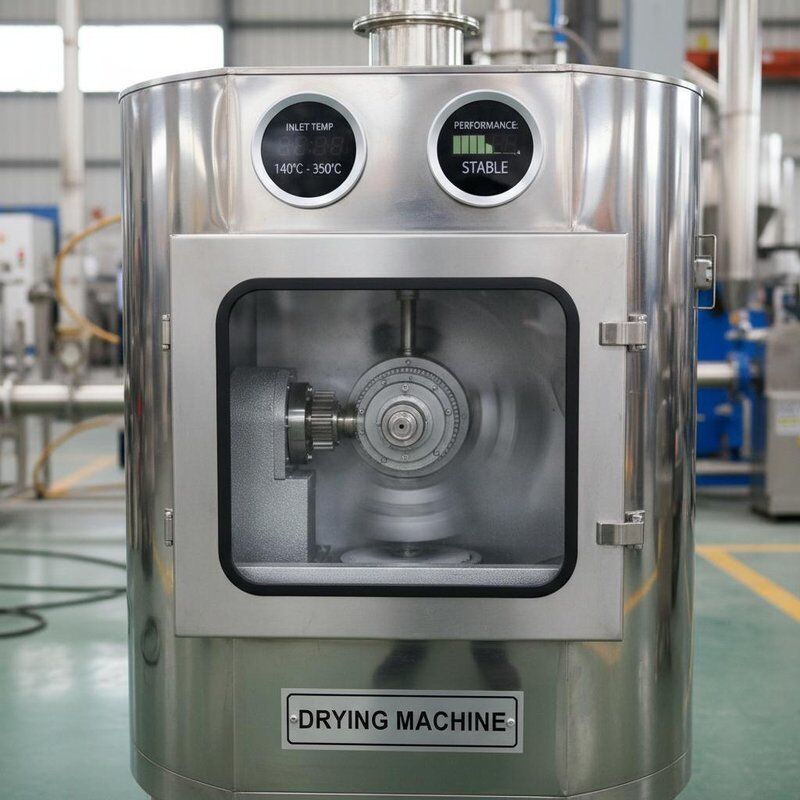Température d'entrée 140 à 350 Sécheur par atomisation avec entraînement mécanique et tête de pulvérisation centrifuge offrant stabilité et performance